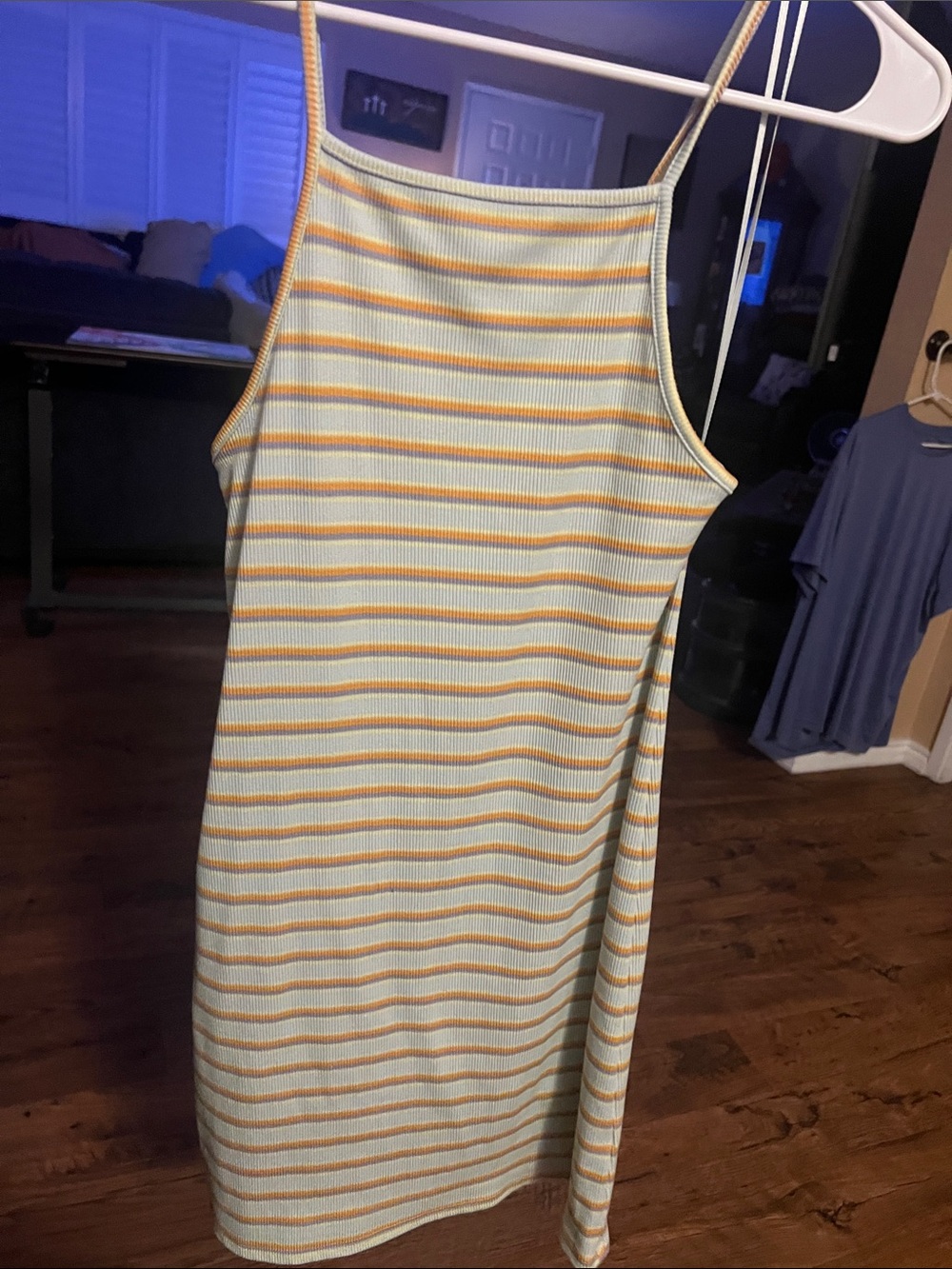 Freshman 1991 Striped Ribbed Midi Tank Dress Size M Y2K